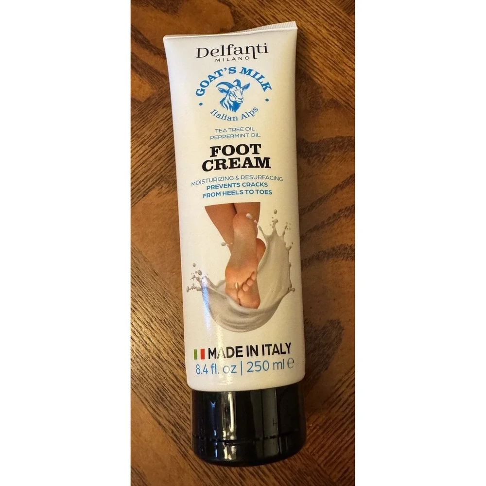 1-Delfanti Milano Goat's Milk Italian Alps Moisturizing Foot Cream 8.4 Fl oz NEW